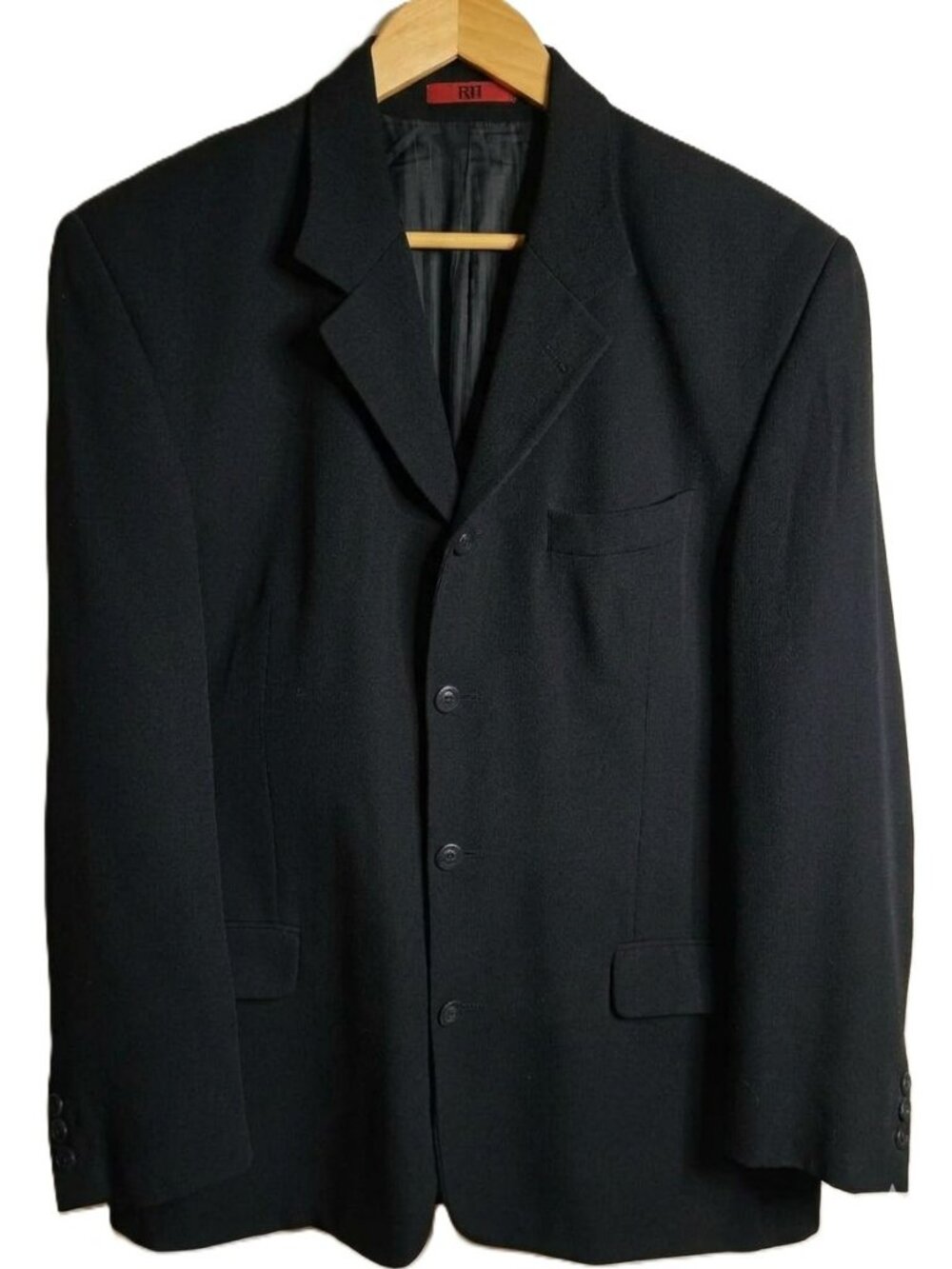 VTG R.I. Clothing Company Size 44R Black Wool-Blead Sportscoat Blazer - Picture 6 of 7